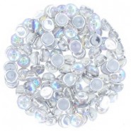 Czech 2-hole Cabochon beads 6mm Crystal Full AB